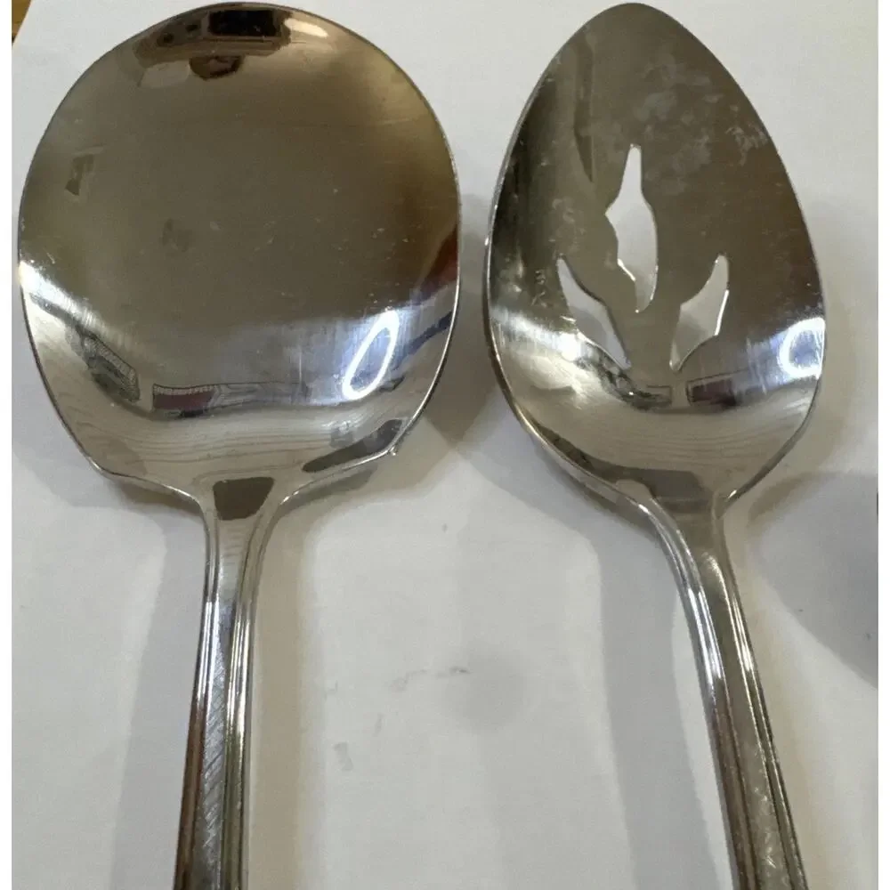 Estia ESI14 Vintage Stainless Serving Set 4 Pc Hostess Spoon Butter Knife MCM